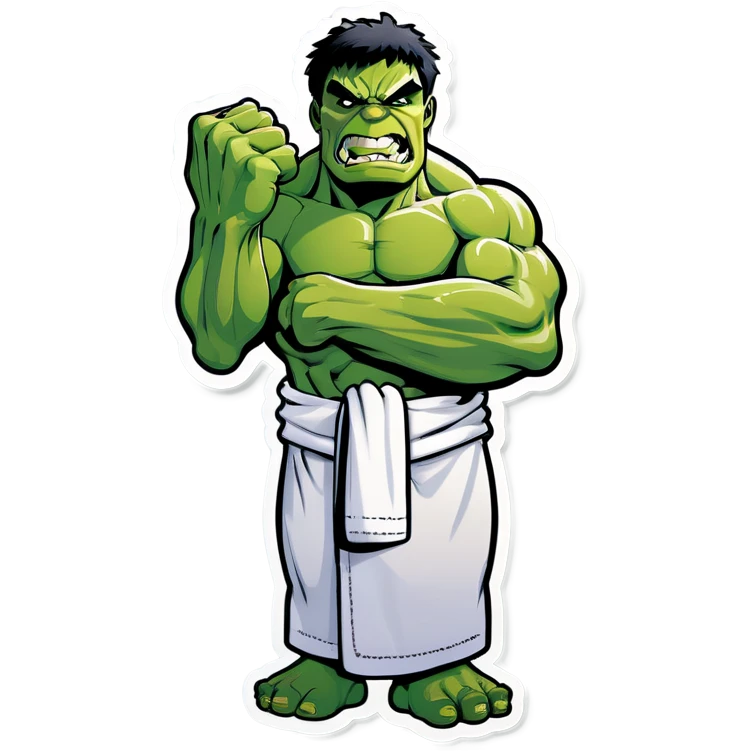 Hulk in a towel emoji