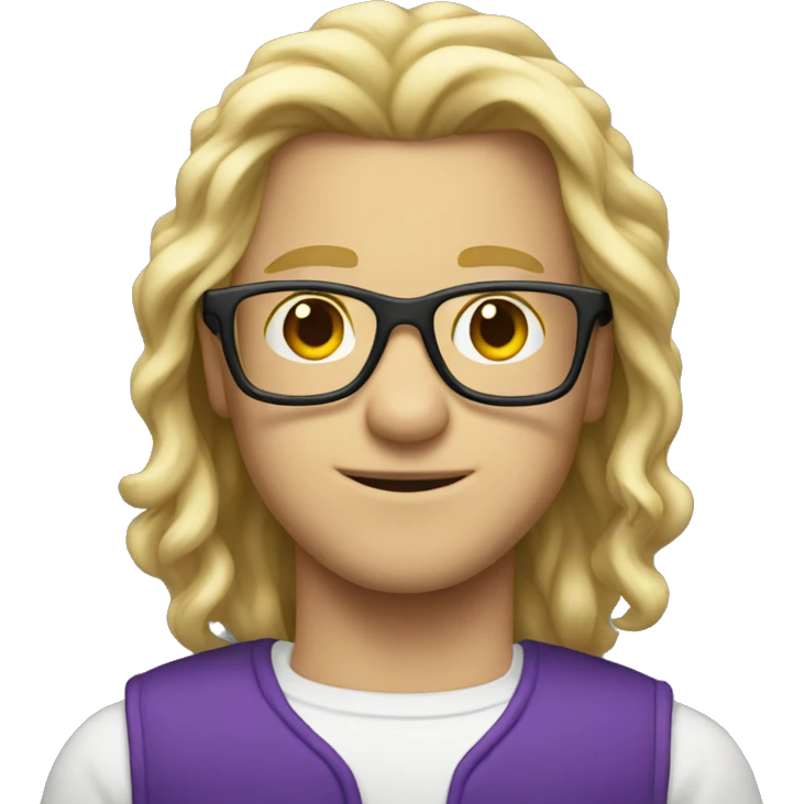 nerdy prince with glasses and long blonde hair emoji
