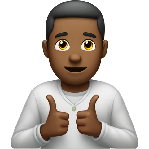 man shrug emoji with the ring finger and the middle finger being together and the index finger being closed and the pinkie being out. emoji