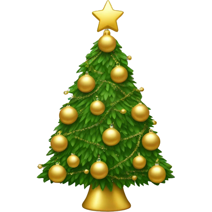 christmas tree with gold ornaments  emoji