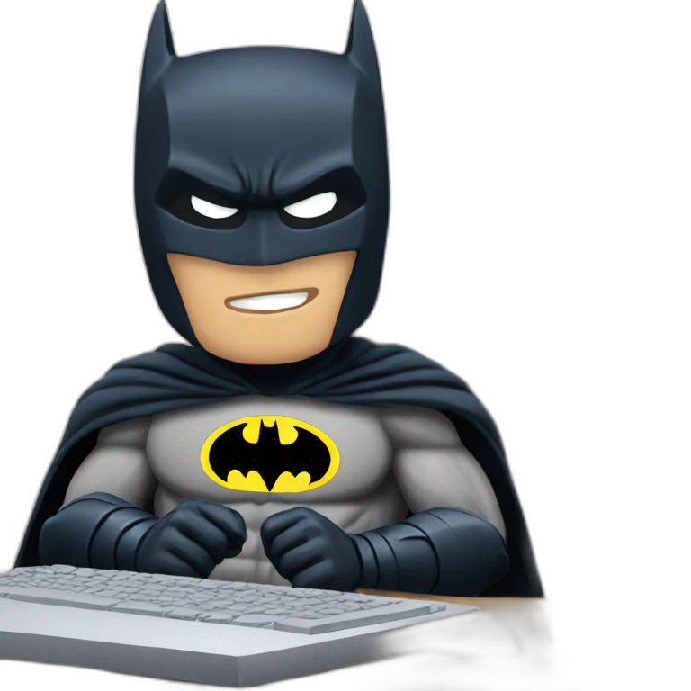 Batman using computer emoji