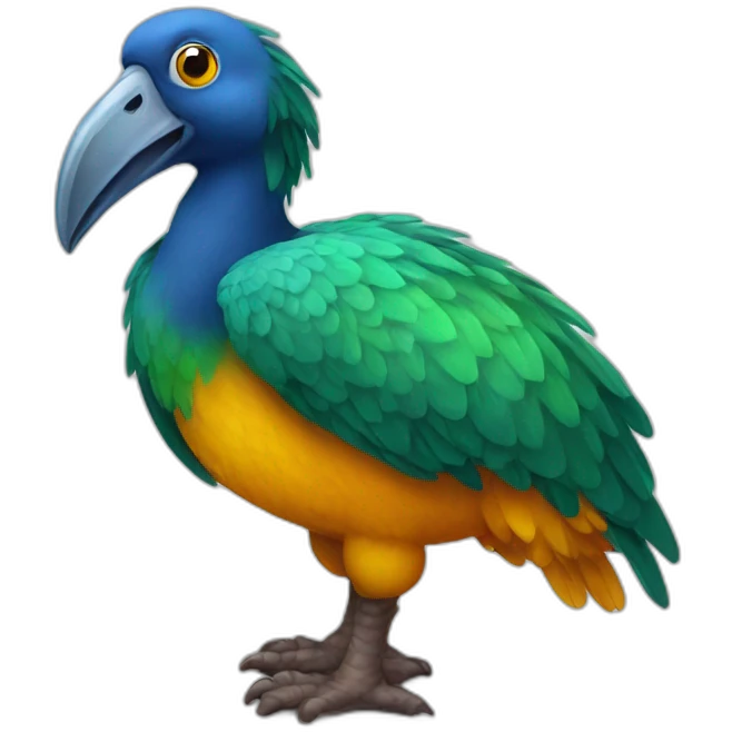 colored dodo like a parot emoji
