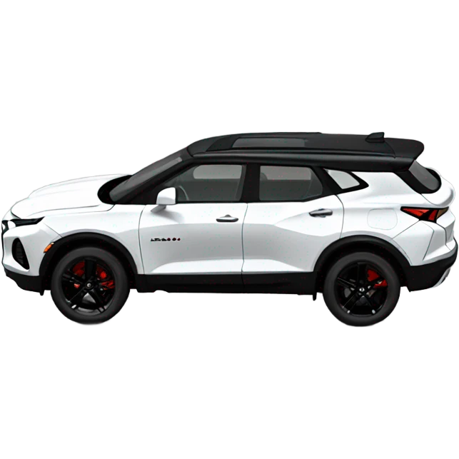 2021 chevy blazer white. with back wheels and a little red on the wheel  emoji