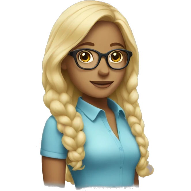 blonde girl with glasses emoji