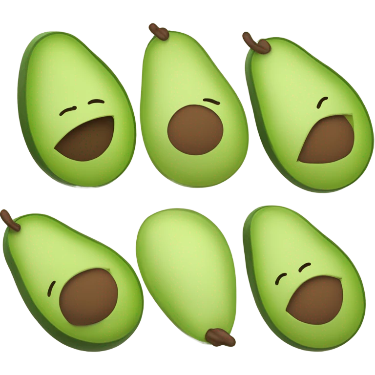 Generate a sleeping avocado emoji with a nightcap, symbolizing good sleep for proper nutrition. emoji