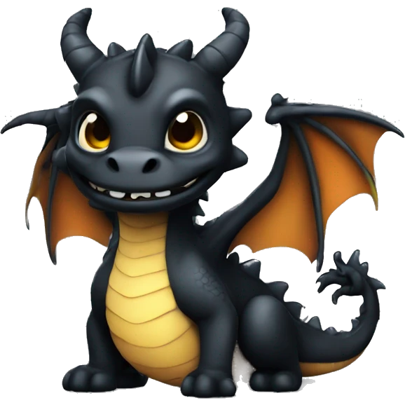 cute dragon in black as furia nocturna  emoji