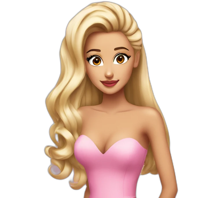 Arianna-grande-blonde-sexy-pink-dress emoji