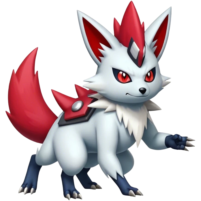 Epic Shiny Cool Edgy Zangoose-Zorua-Pokemon-fakemon-hybrid-animal Full Body  emoji