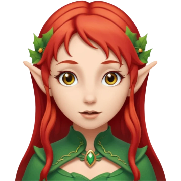 Fantasy elf female red hair  emoji