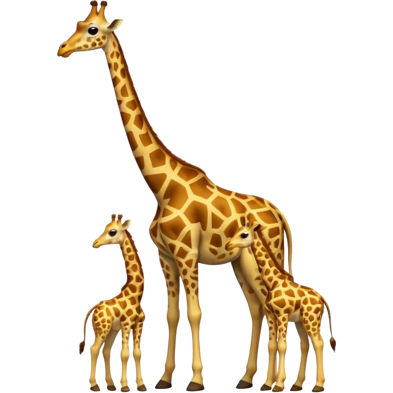 High resolution giraffe with its baby emoji