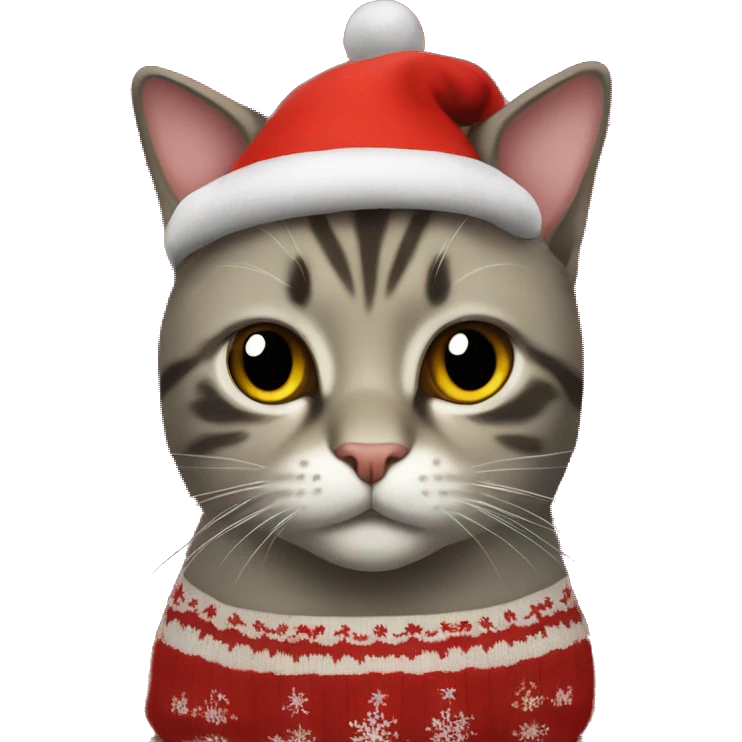 Cat in Christmas sweater  emoji