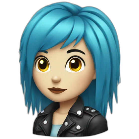 Blue hair punk girl emoji