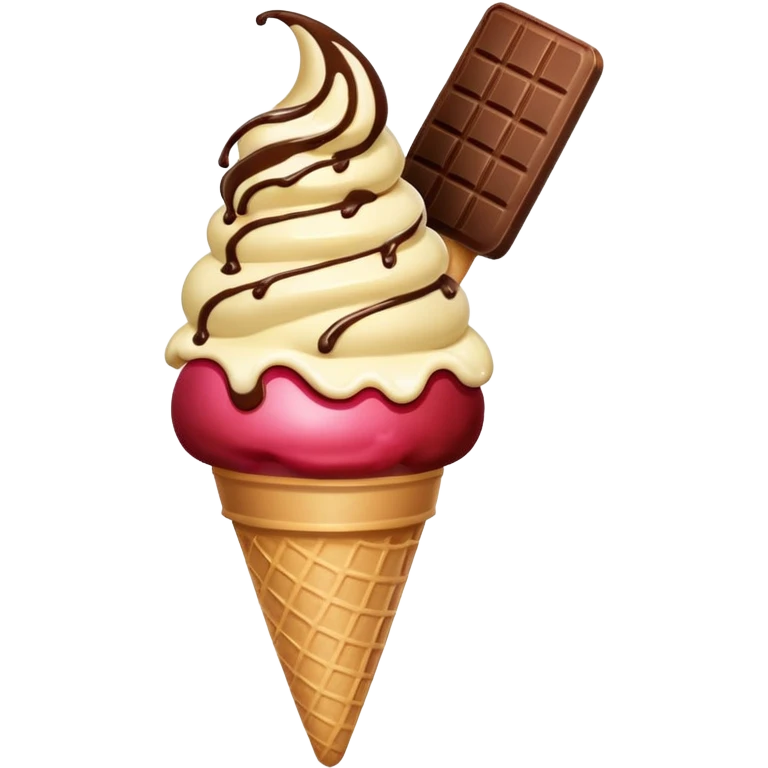 An ice cream eating ice cream emoji
