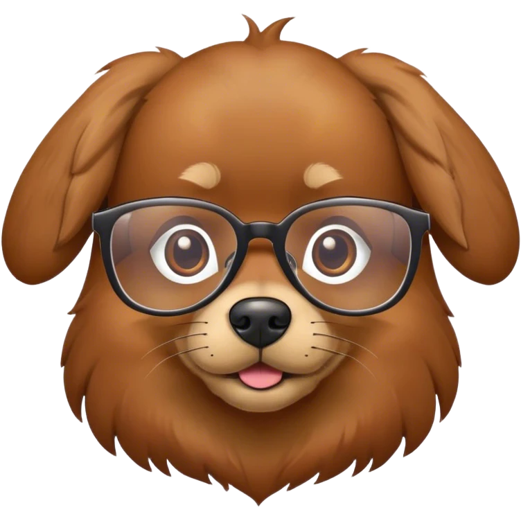 brown dog with glasses  emoji