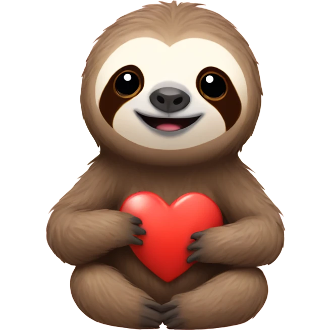 Sloth with heart emoji