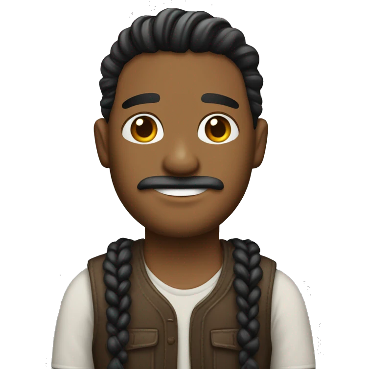 Hombre con trenzas cortas emoji