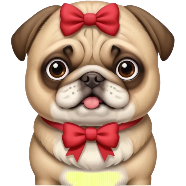 Pug com láço emoji