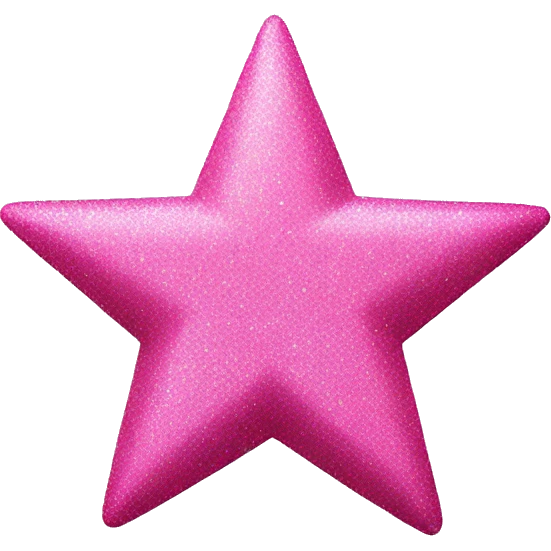 pink star with glitter and in the sky emoji