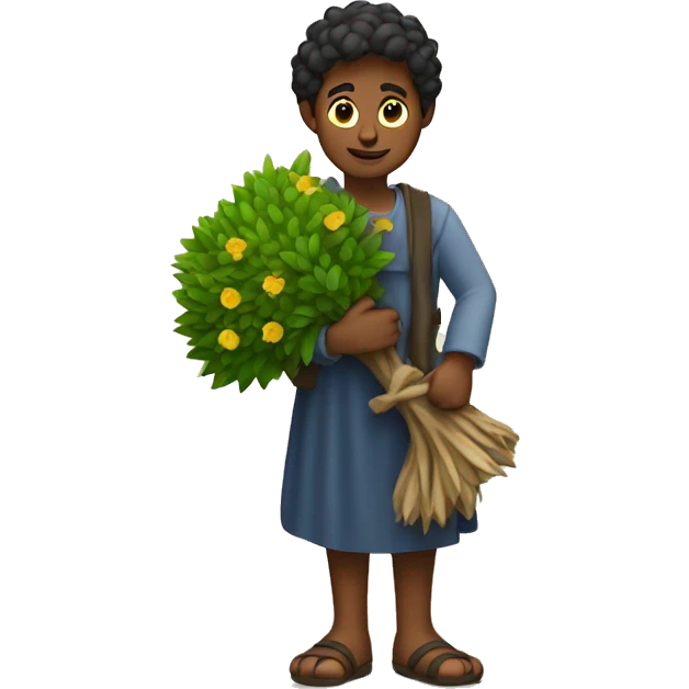 shepherd holding a bush on a leah emoji