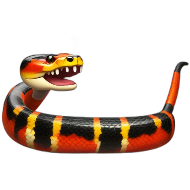 coral snake smoking cigarrete emoji