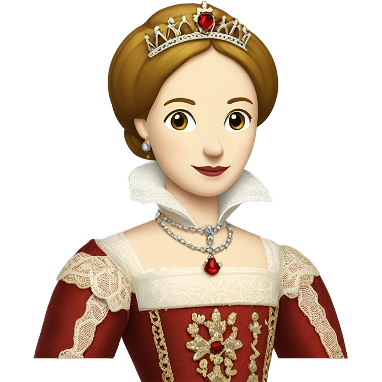 Mary Tudor I Queen detailed white and red emoji