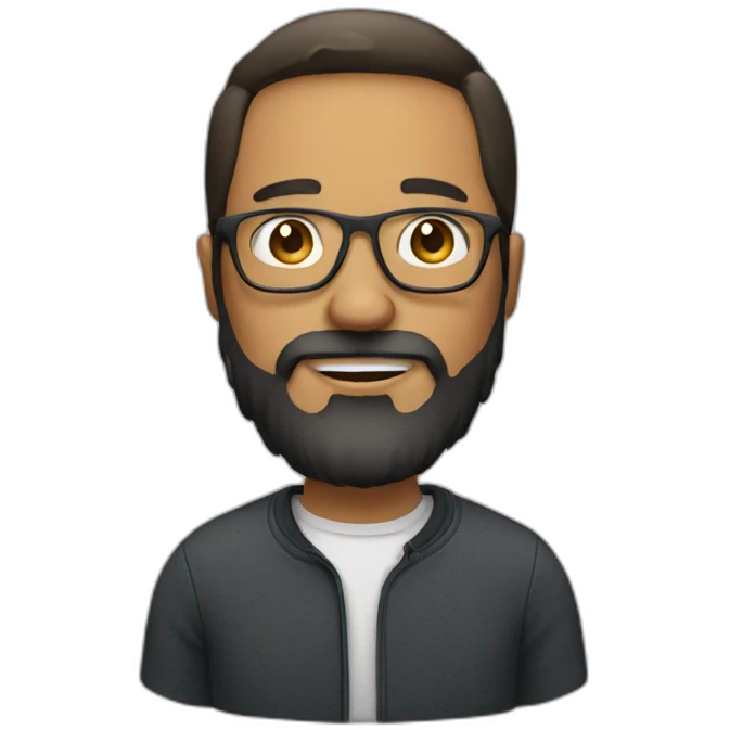 Man with beard glasses and ipad emoji