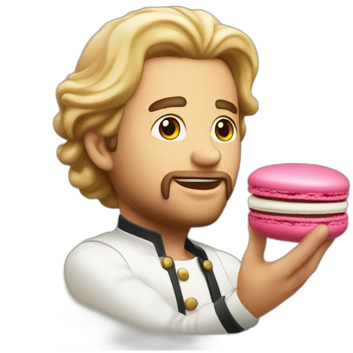 Emmanuel macroneating macaron emoji