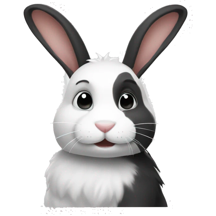 black and white rabbit emoji