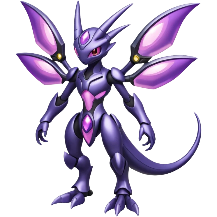 Shiny Genesect-Miraidon-Lunala-Fakémon-hybrid-creature (full body)  emoji
