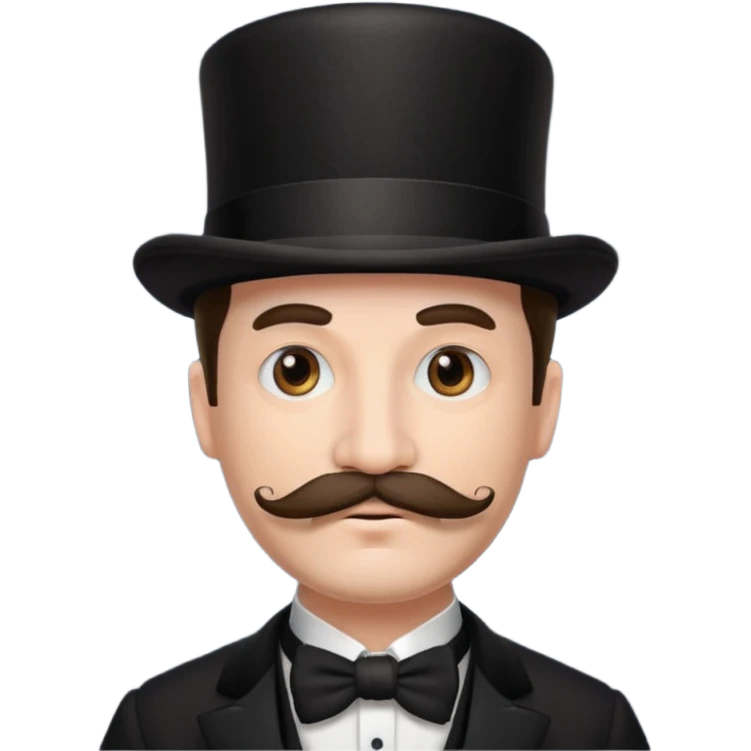 Fancy man with top hat and mustache emoji
