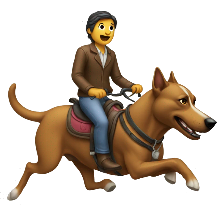 people riding dog emoji