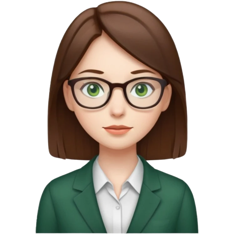 Green eyes office girl with straight hair  emoji