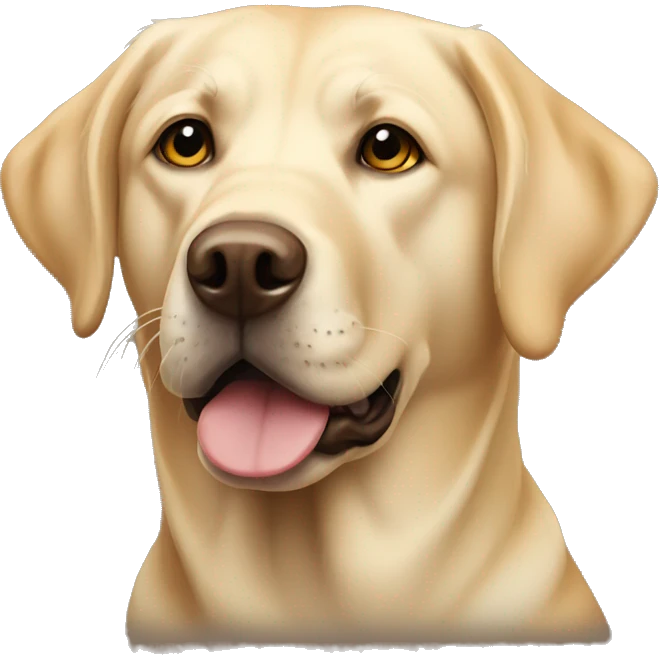 Yellow lab with flesh toned nose emoji