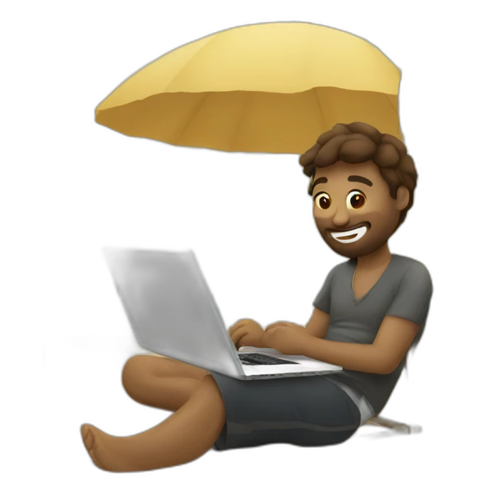 digital-nomad-working-at-beach emoji