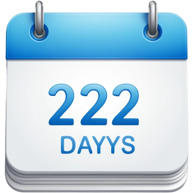 calendar page with the words '2 days' emoji