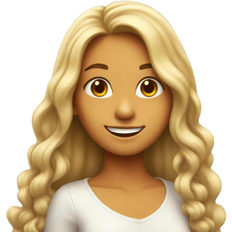 a girl with  emoji