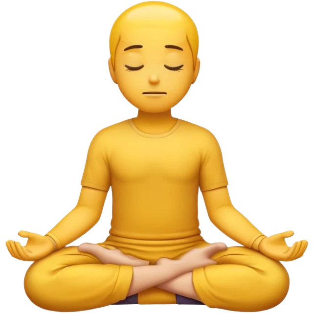classic yellow emoji meditating, eyes closed, hands resting on knees emoji