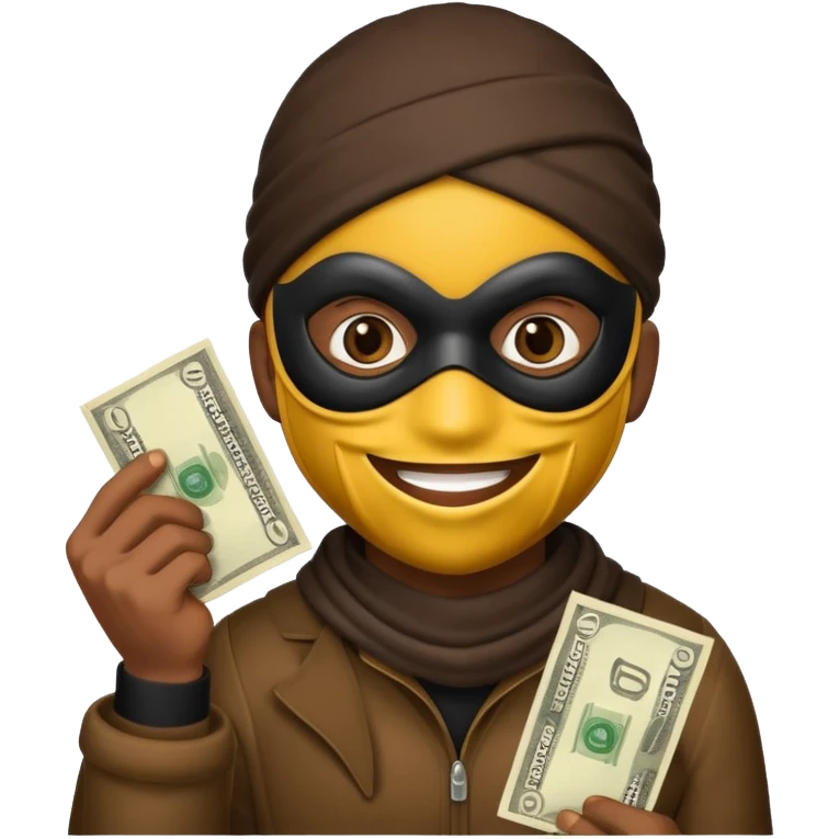 robber emoji with money emoji