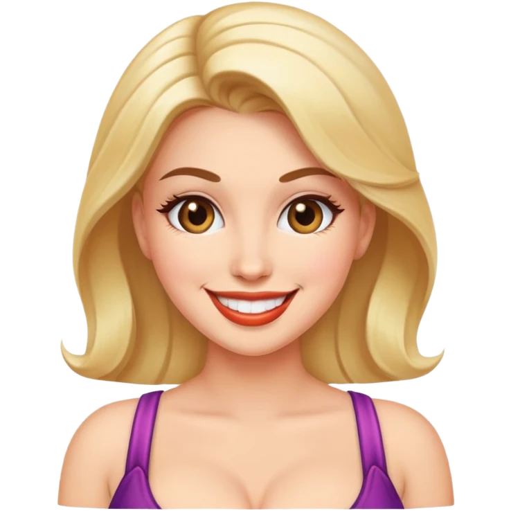 Glamour big breast girl smiling  emoji