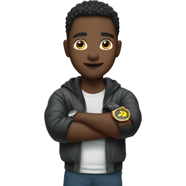 Big black brother in a icy watch ￼ emoji