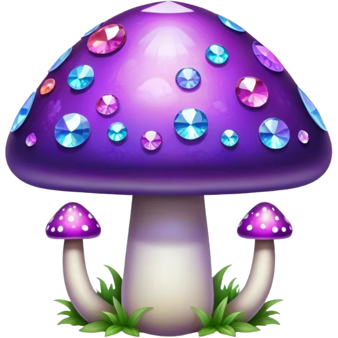 Bejeweled purple magic mushroom emoji
