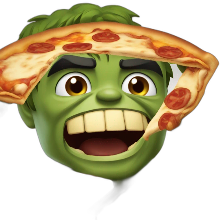 Hulk qui mange une pizza emoji