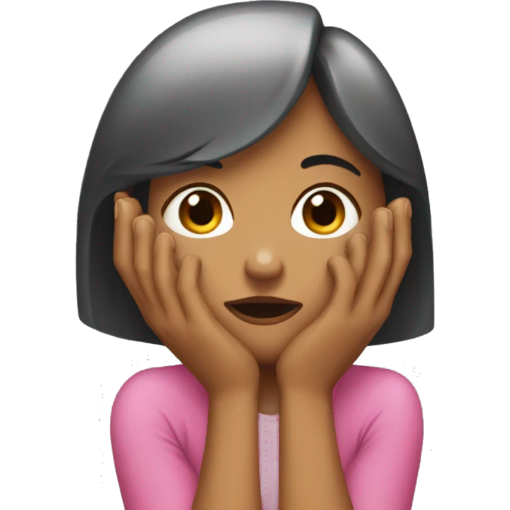Girl hiding with her hands  emoji