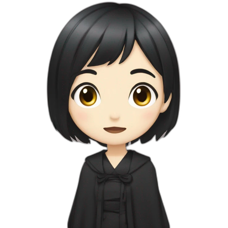 Nana Ōsaki in Anime with a gothic style, short black hair emoji