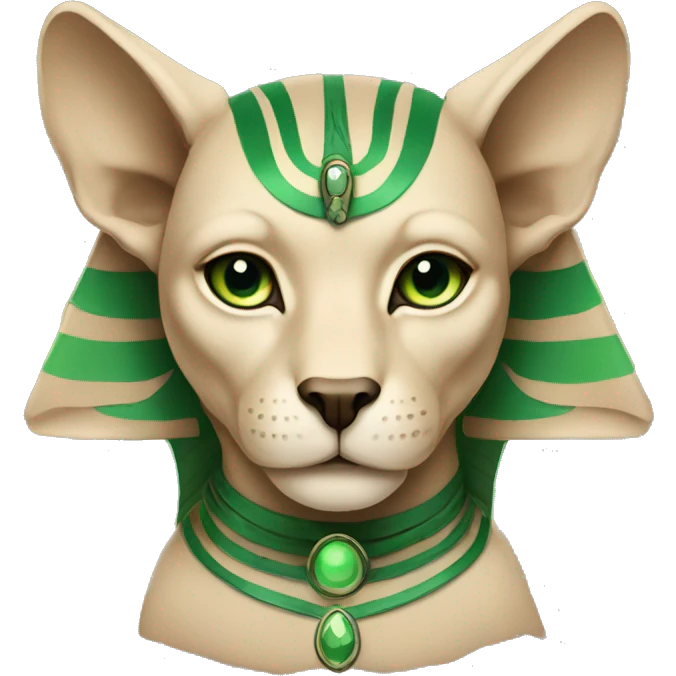 beige sphinx with a green eyes  emoji