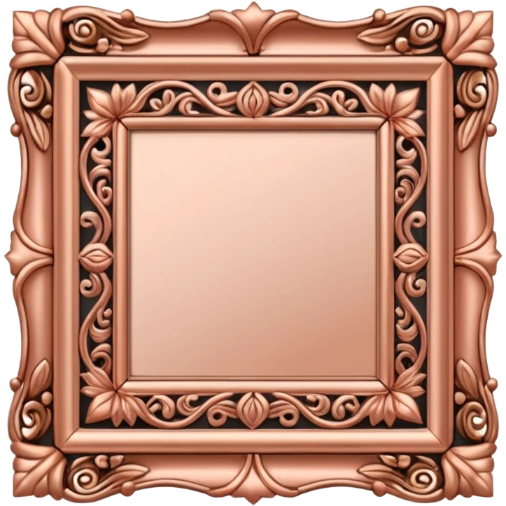 ornate square rose gold frame emoji