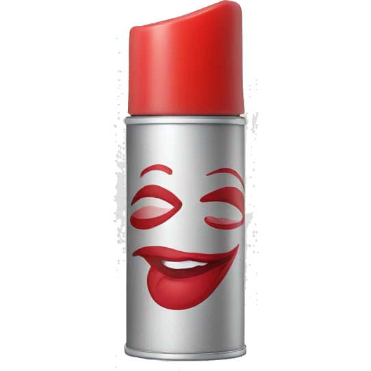 aerosol con un logo de labios rojos  emoji