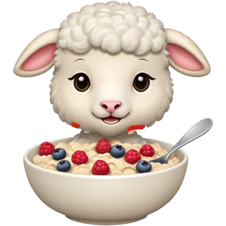 Lamb with oatmeal and berries emoji
