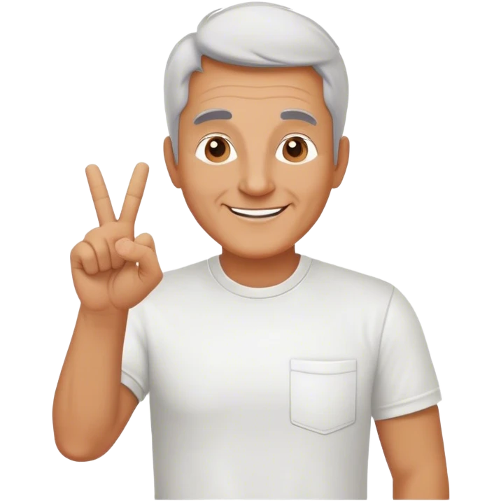 jardinero maduro, con camiseta blanca, contento y realizando el gesto de OK con la mano. Imagen realista. La iluminación es brillante y la combinación de colores es neutra con algunos toques de color. emoji