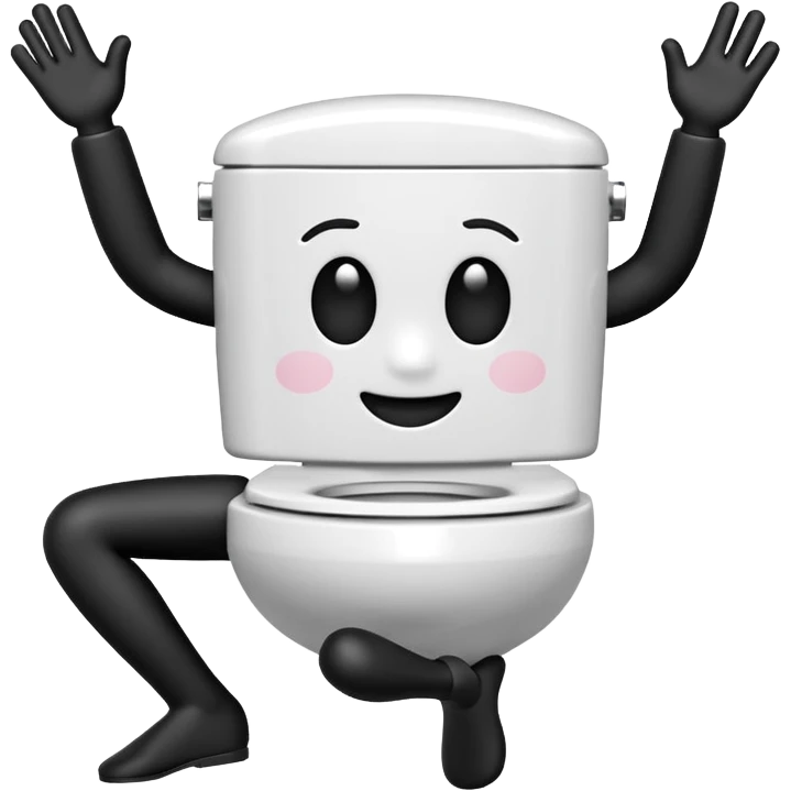 skibidi toilet character in a dancing pose emoji